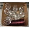 BOX OF DRINKWARE INCL: DECANTERS, HIGHBALLS,