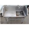 Image 1 : STAINLESS STEEL SINGLE WELL SINK W/ FAUCET & LEFT