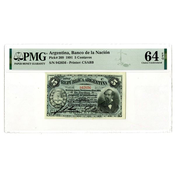 Banco de la Nacion, 1891 Issue Banknote