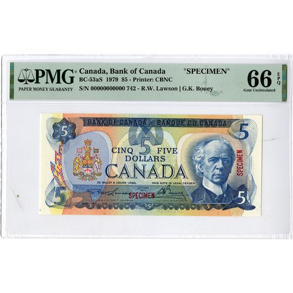 Bank of Canada, 1979, Specimen Banknote