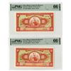 Image 1 : Banco Central de Reserva, 1962-68 High Grade Issued Sequential 10 Soles Banknote Pair