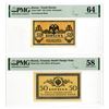 Image 1 : Russia, Treasury Small Change Note and Government "Top Pop" Banknote Pair, ca.1915 & 1918, Lot of 2 