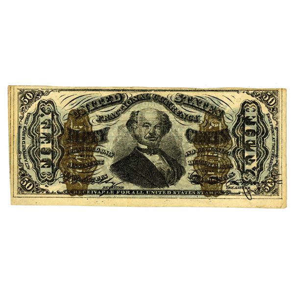 U.S. Fractional Currency, 1863, 50 Cents, Third Issue, Spinner Portrait, Contemporary Counterfeit.
