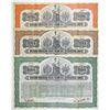 Image 1 : Anglo-French Five-Year 5% External Loan, 1915 Specimen Coupon Bearer Bond Trio Issued for Borrowing 