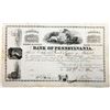 Image 1 : Bank of Pennsylvania, 1852 I/U Stock Certificate