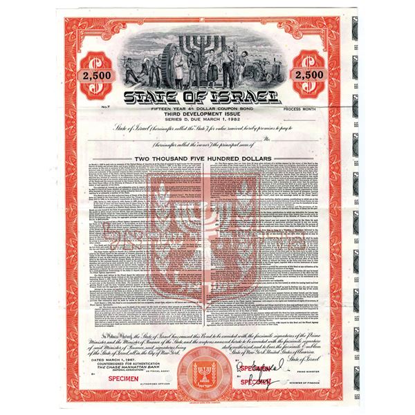 State of Israel, 1967 Specimen Bond