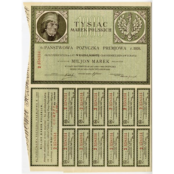 Issued Polish State Bond, 1920