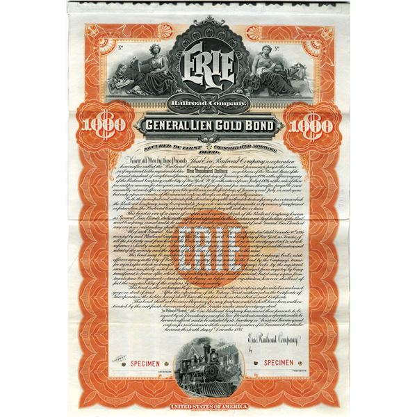 Erie Railroad Co., 1895 Specimen Bond