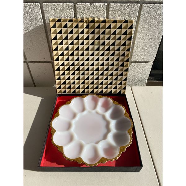 Vintage anchor Hocking egg plate