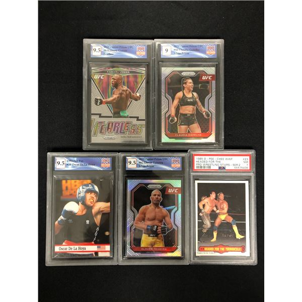 GCG GRADED UFC, BOXING AND WRESTLING CARD LOT