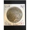 Image 1 : 1925 USA PEACE SILVER DOLLAR