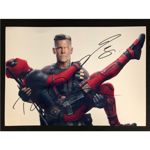 RYAN REYNOLS AND JOSH BROLIN SIGNED DEADPOOL 8 X 10 (RA COA)