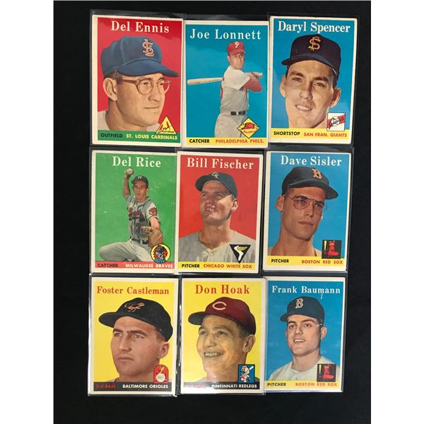 1958 TOPPS BASEBALL CARD LOT