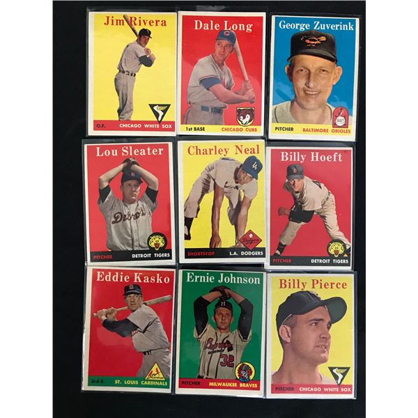 1958 TOPPS BASEBALL CARD LOT