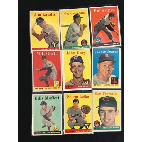 1958 TOPPS BASEBALL CARD LOT