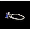 Image 3 : 14KT White Gold 1.11 ctw Tanzanite and Diamond Ring