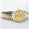 Image 4 : Rolex Mens 2 Tone Champagne Diamond Pyramid Bezel Datejust Wristwatch