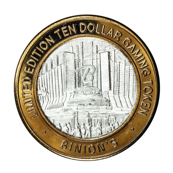 .999 Silver Binion's Las Vegas, Nevada $10 Casino Limited Edition Gaming Token