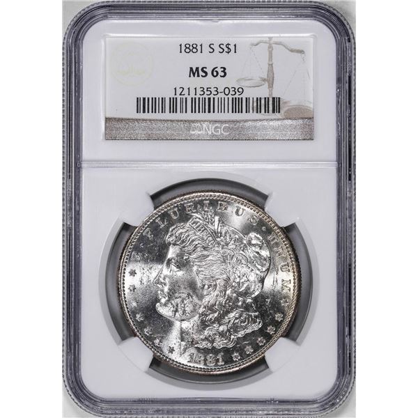 1881-S $1 Morgan Silver Dollar Coin NGC MS63