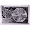 Image 1 : 2020 $1 American Silver Eagle Coin & 2oz Silver Bar Set