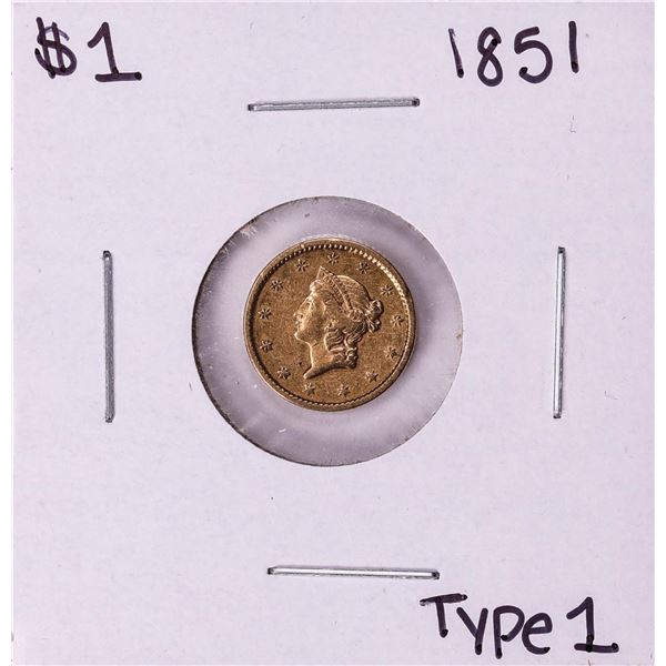 1851 Type 1 $1 Liberty Head Gold Dollar Coin
