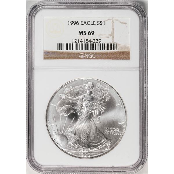1996 $1 American Silver Eagle Coin NGC MS69