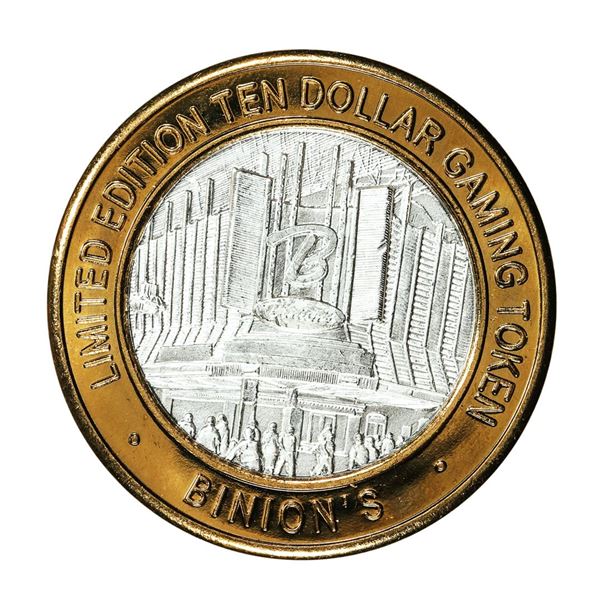 .999 Silver Binion's Las Vegas, Nevada $10 Casino Limited Edition Gaming Token