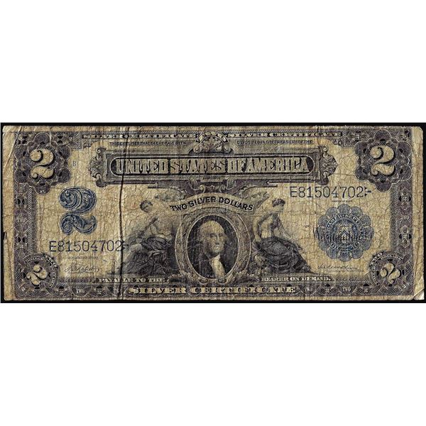 1899 $2 Mini-Porthole Silver Certificate Note