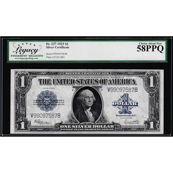 1923 $1 Silver Certificate Note Fr.237 Legacy Choice About New 58PPQ