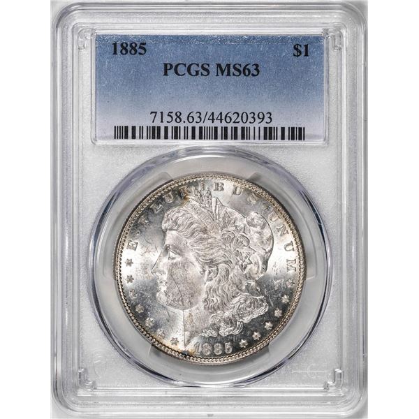 1885 $1 Morgan Silver Dollar Coin PCGS MS63