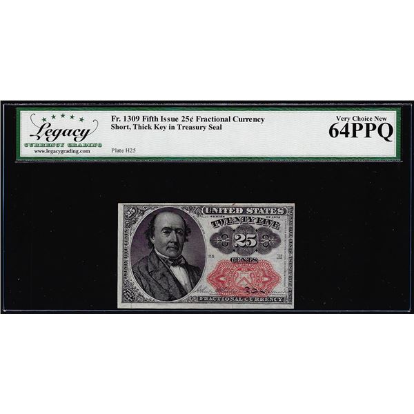 1874 Fifth Issue 25 Cent Fractional Currency Note Fr.1309 Legacy Very Choice New 64PPQ
