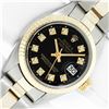 Image 1 : Rolex Ladies Two Tone Black Diamond Oyster Perpetual Datejust Wristwatch
