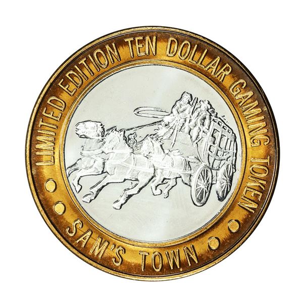 .999 Silver Sam Boyd's Sam's Town Las Vegas $10 Casino Gaming Token Limited Edition