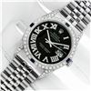 Image 1 : Rolex Men's Stainless Steel Black Roman Diamond & Sapphire Datejust Wristwatch