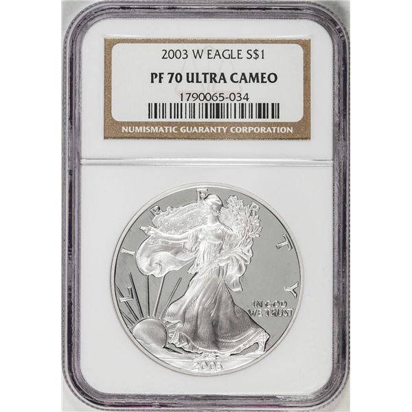 2003-W $1 Proof American Silver Dollar Coin NGC PF70 Ultra Cameo