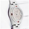 Image 5 : Rolex Ladies Stainless Steel Salmon Arabic Diamond and Ruby Datejust Wristwatch