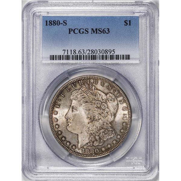 1880-S $1 Morgan Silver Dollar Coin PCGS MS63