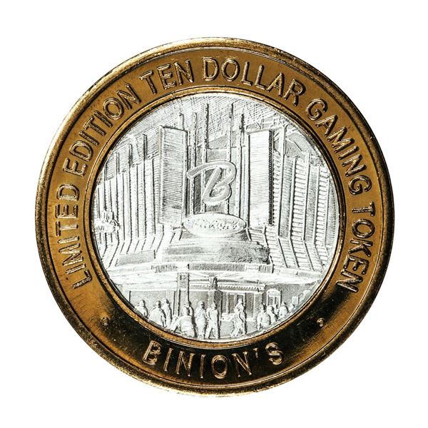 .999 Silver Binion's Las Vegas, Nevada $10 Casino Limited Edition Gaming Token