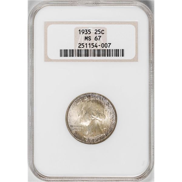 1935 Washington Quarter Coin NGC MS67