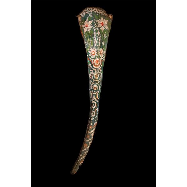 LEROY SCHMALTZ EARLY HAND PAINTED PALM SPATHE FETISH.