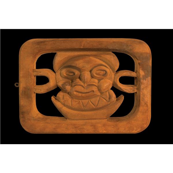 OA WOOD "PUKA SCREEN" TILE -TIKI MASK MASTER PATTERN CARVING.