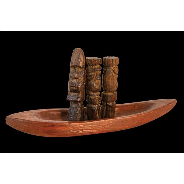 LEROY SCHMALTZ "TIKI TRENCH ART" - IDOL CANOE.
