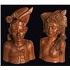 Image 1 : PAIR OF BALINESE WOOD BUSTS.