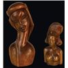 Image 1 : PAIR OF CARVED FEMALE BUSTS.