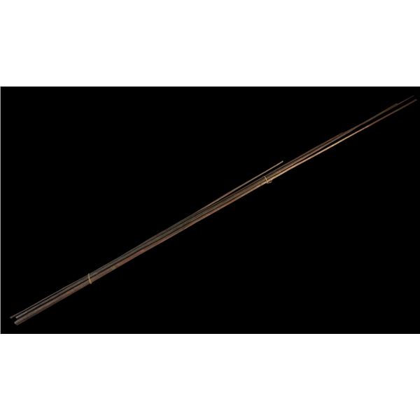 BUNDLE OF SEVEN WOOD SPEAR WEAPONS.