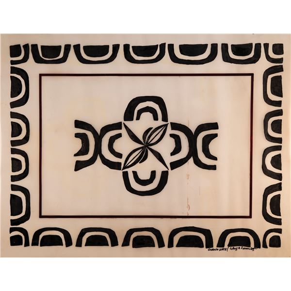 TAHITI NUI RESTAURANT - KAUAI TABLETOP ORIGINAL CONCEPT DESIGN DRAWING.