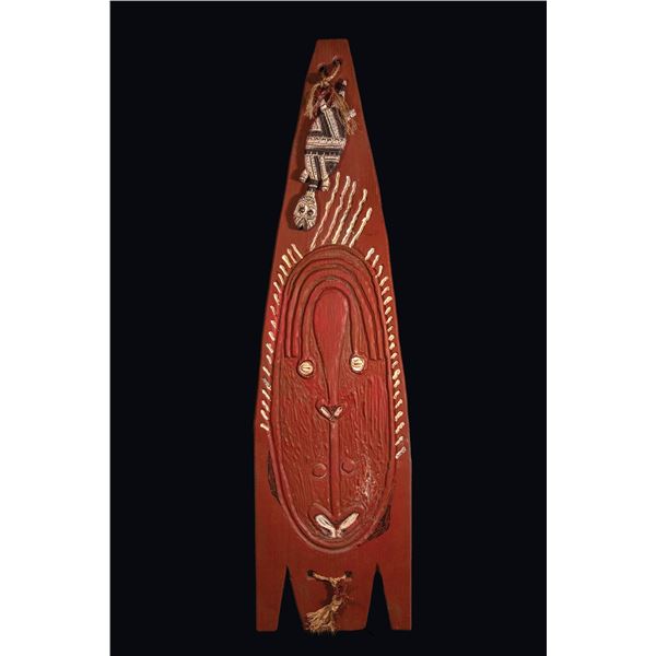 OA PAPUA NEW GUINEA "FLY RIVER CANOE SHIELD" WALL PANEL.