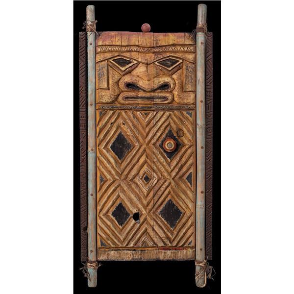OA LEROY SCHMALTZ MODERNIST INTERPRETIVE NEW CALEDONIA TALE WALL PANEL CARVING.