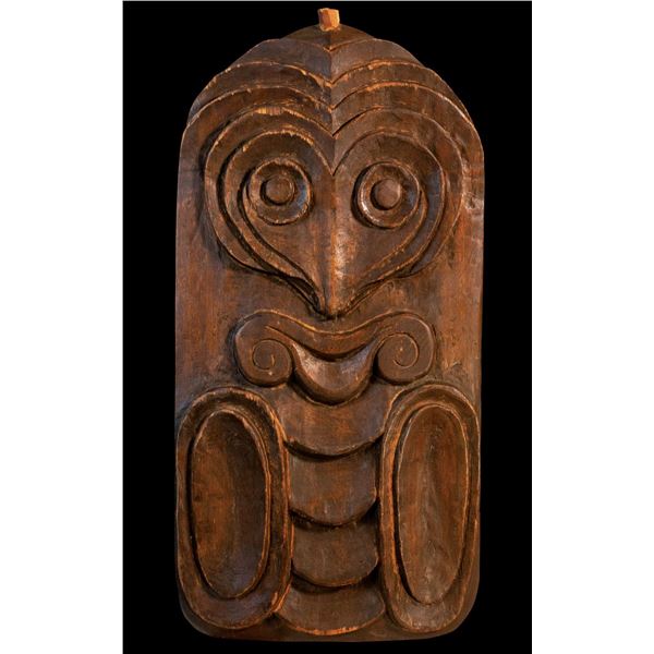 #415 "NEW GUINEA TALE" MASTER PATTERN CARVING BY BOB VAN OOSTING.