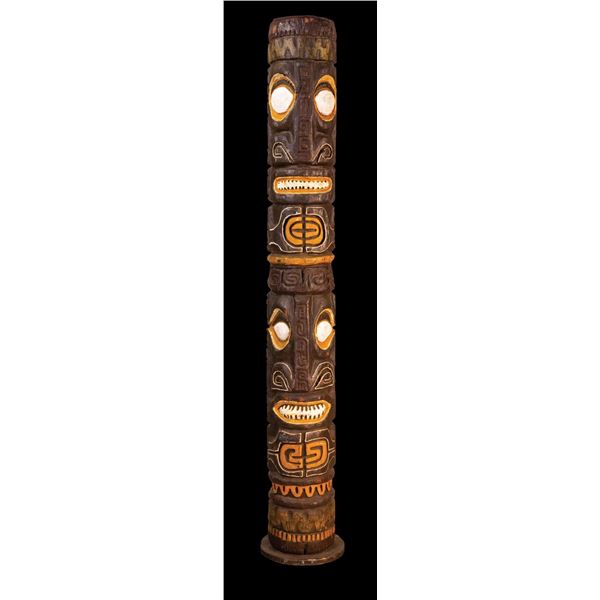 #154 "TAHITIAN TIKI POST" - PAINTED VERSION (OA LUAU RENTAL TIKI).